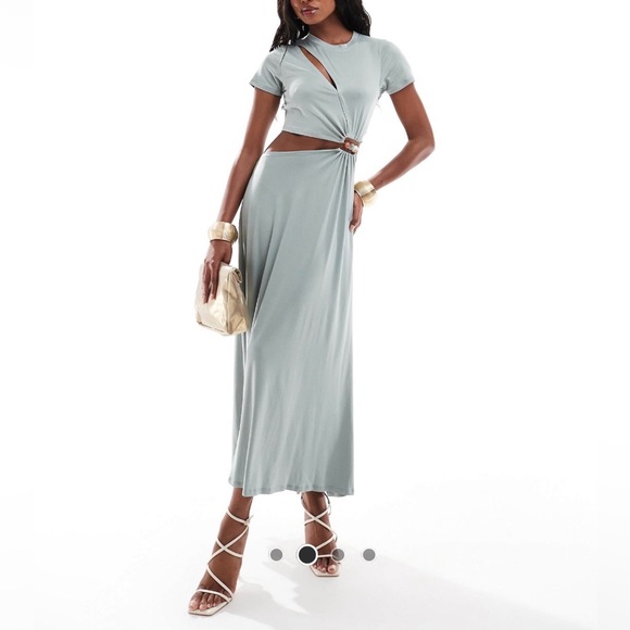 Dresses & Skirts - Sage Green Cutout Twist Maxi Dress